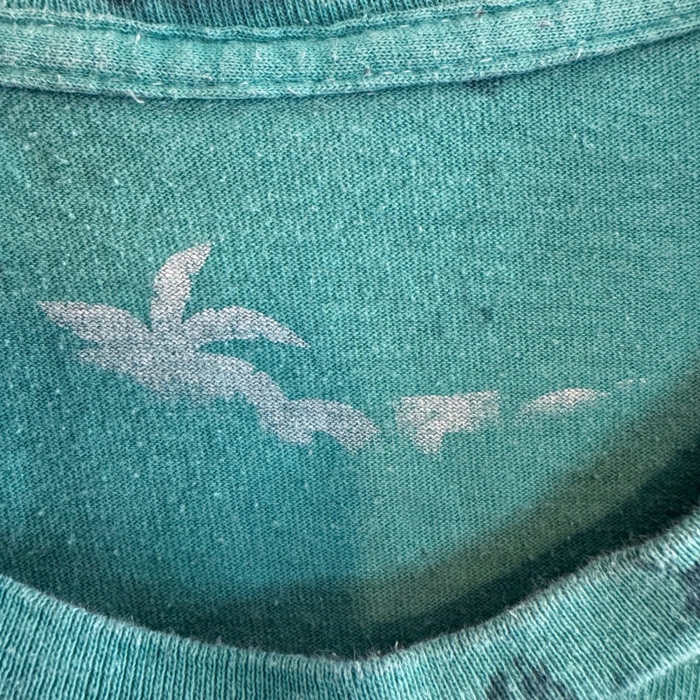Hollister Good Vibes Melting Smiley Face Tie Dye Graphic Tee Teal Pink Small - Picture 4 of 4